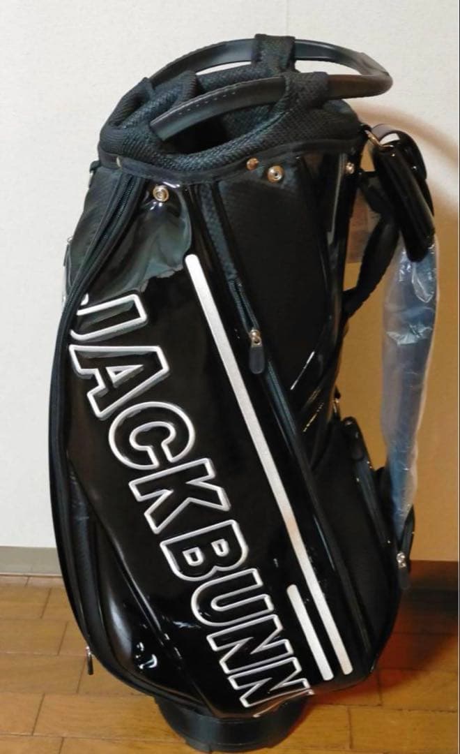 新品 JACK BUNNY ジャックバニー エナメル キャディバッグ ブラック