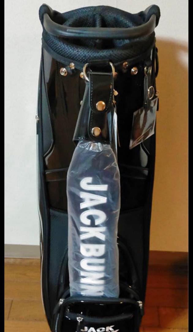 新品 JACK BUNNY ジャックバニー エナメル キャディバッグ ブラック