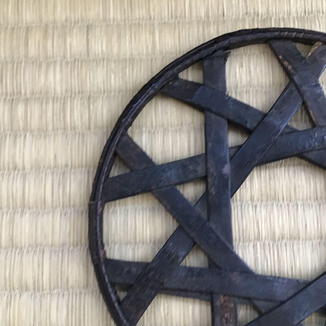 茶道具　釜敷　時代カンバ釜敷　宗慶書付　収納袋共箱　税抜25万購入　S228KS