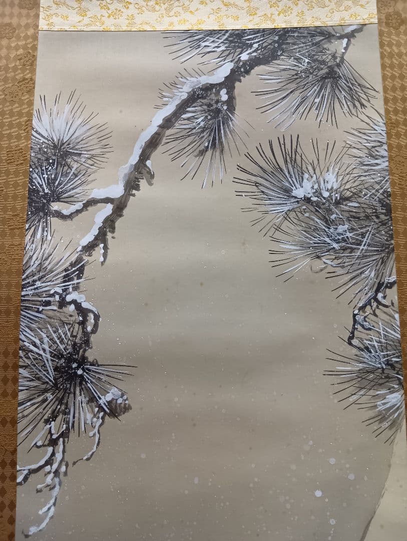 【お値段ご相談ください】吉田秋光　雪中雀　 掛軸