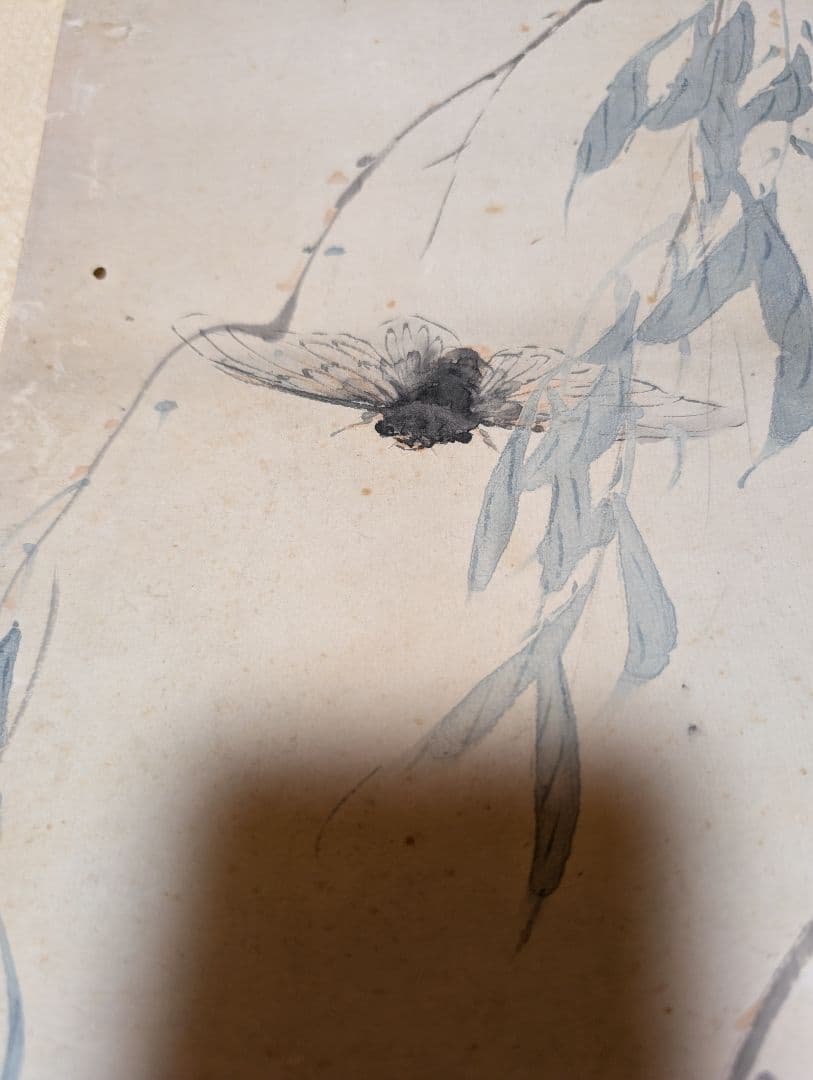 【真作】陳康候 花鳥絵 中国書画　紙本肉筆