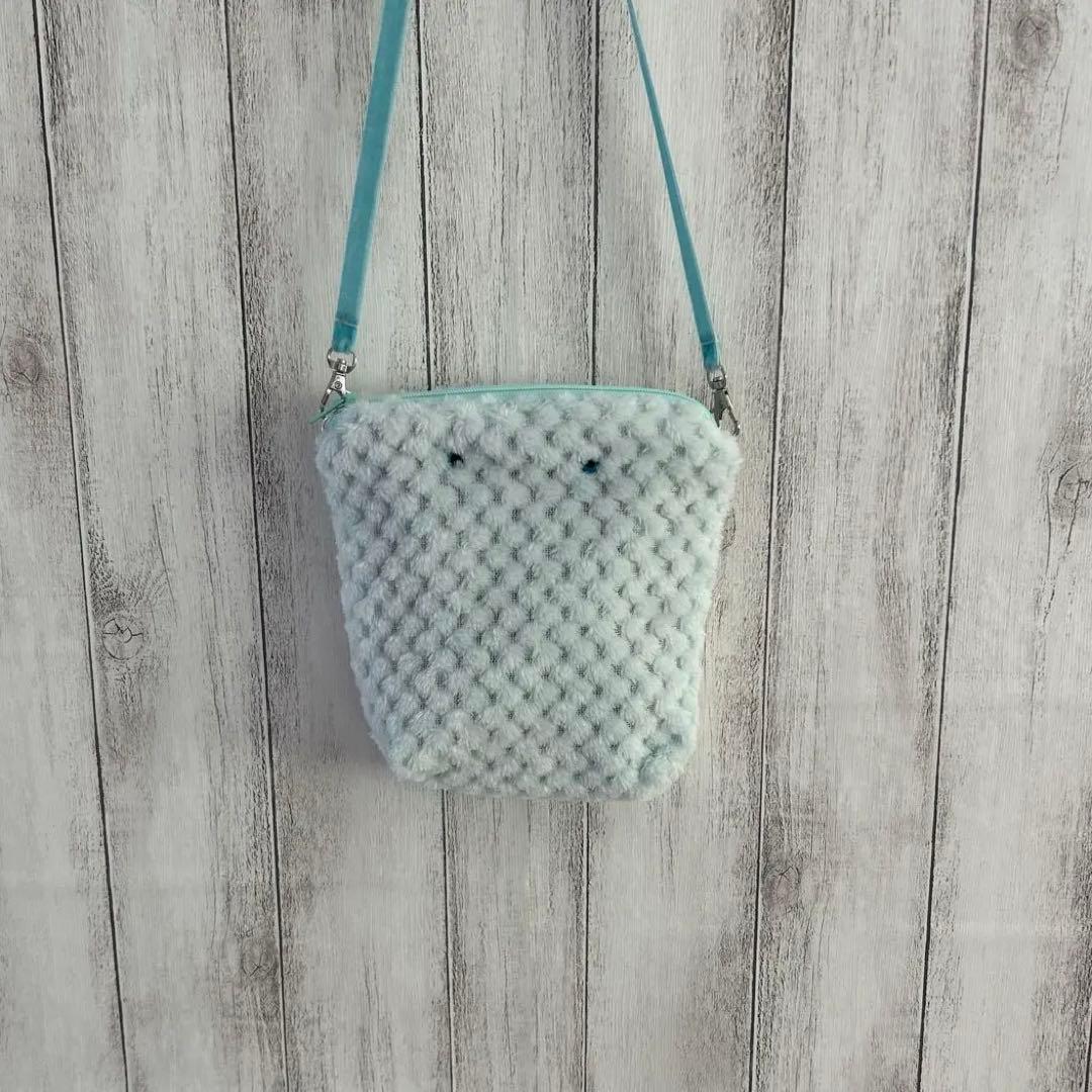 フクモモお出かけポーチ　ホワイト×ミント