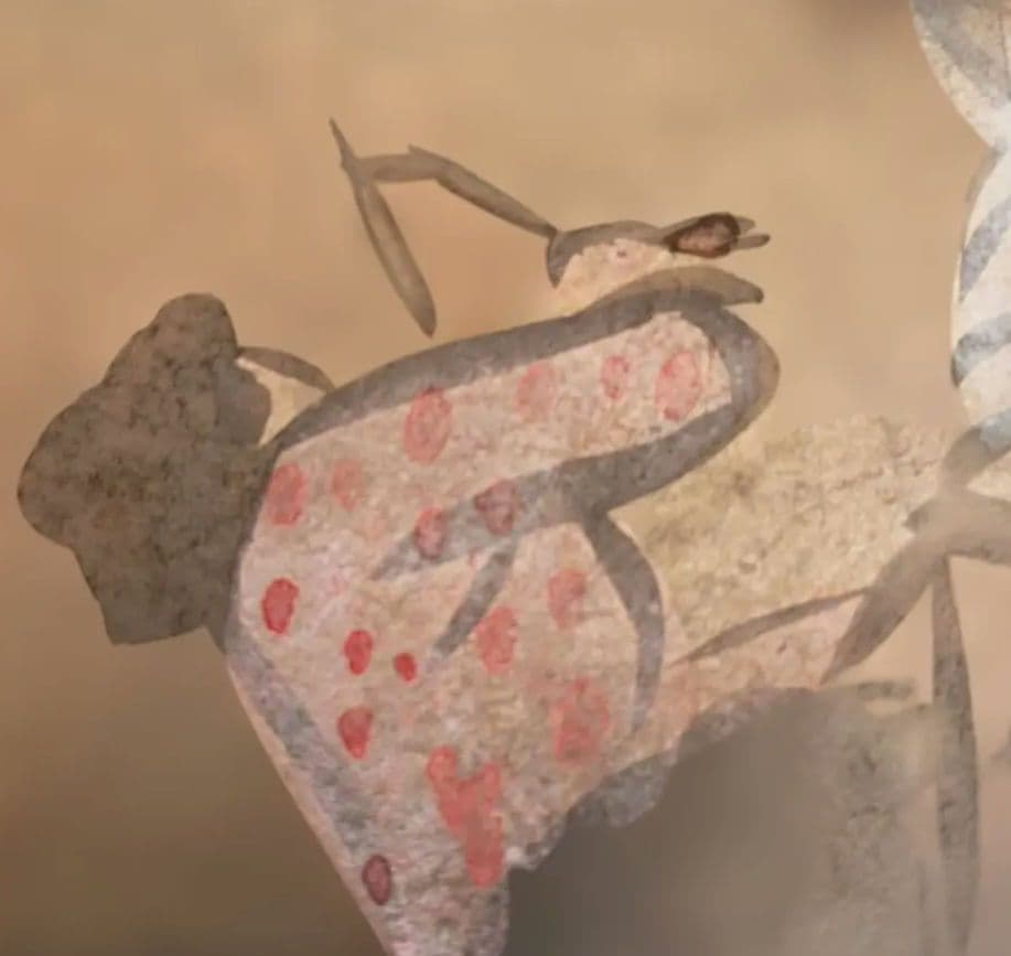 模写石井柏亭の（1882～1958)肉筆色紙絵（描かれてます)作品年月日不明