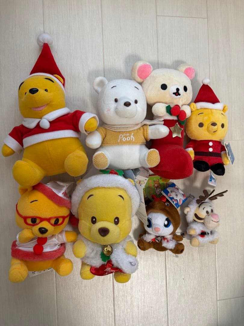 クリスマスプーさんぬいぐるみ　まとめ8点セット