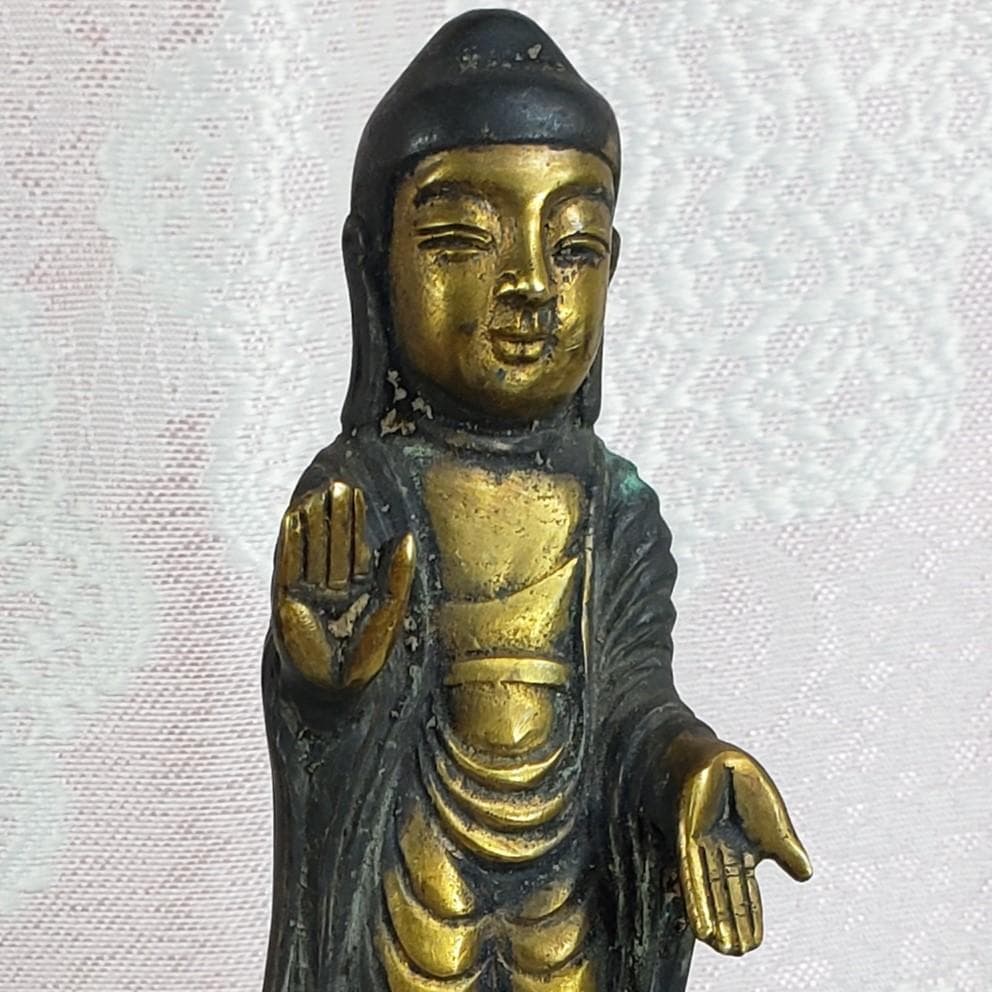 ◆新羅仏 金銅釈迦如来立像 仏像◆検）天平仏 飛鳥仏 空海 親鸞 法然 千利休