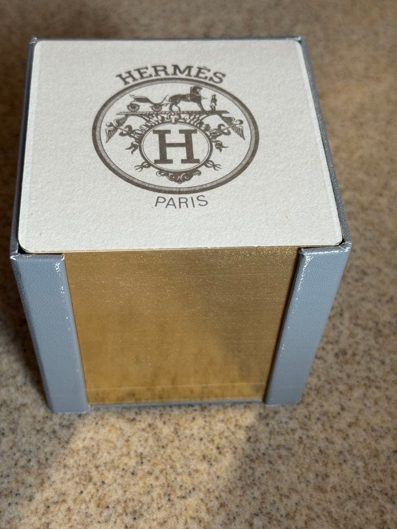 エルメス　ヴィンテージ木象嵌　ブロックメモ レフィル付き