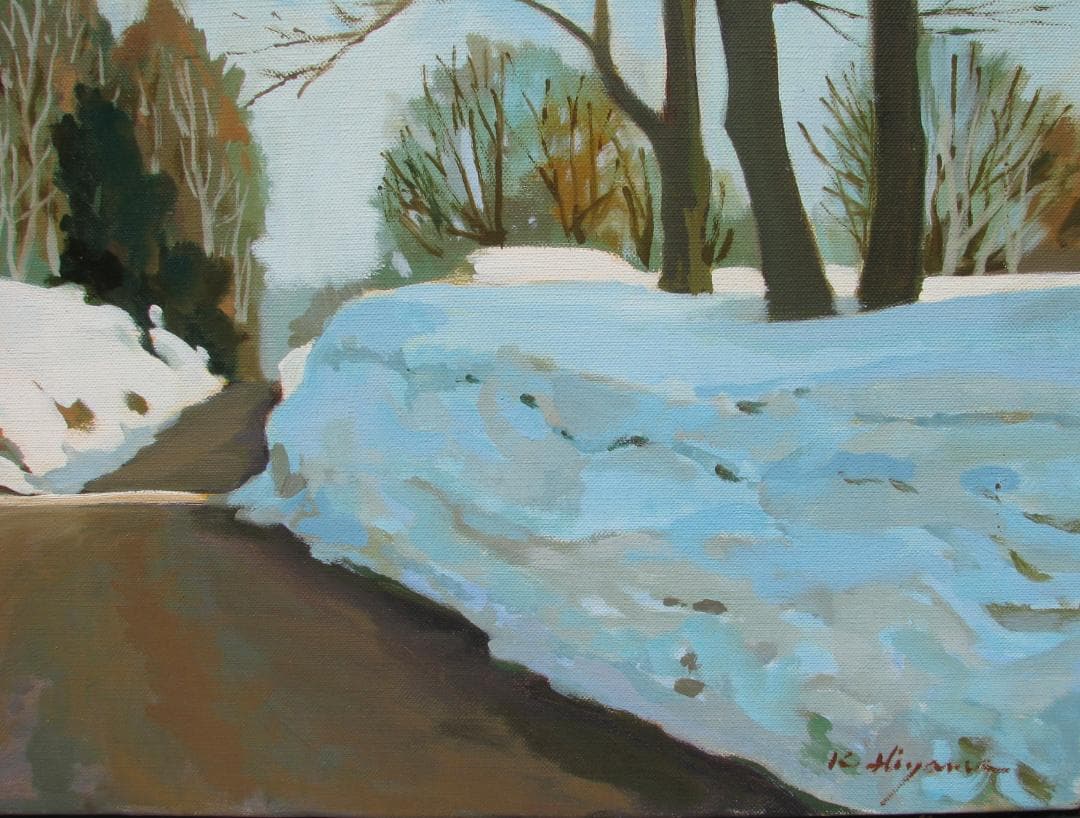 東京芸大小磯教室主要作家,檜山健三「雪景」P10号油彩,白銀の世界