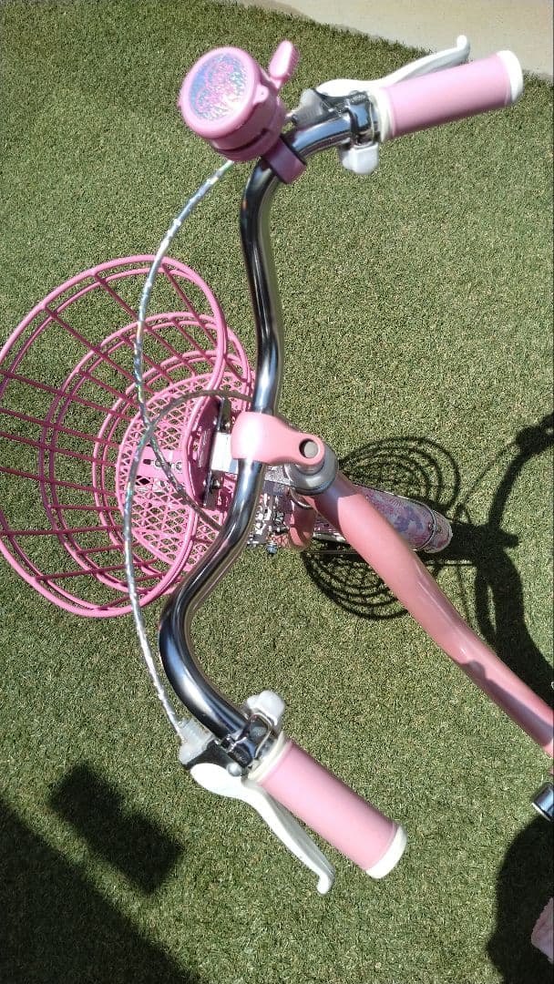 あさひサイクル　メゾピアノ　１６インチ自転車　スタンド補助輪、舵取りハンドル付き