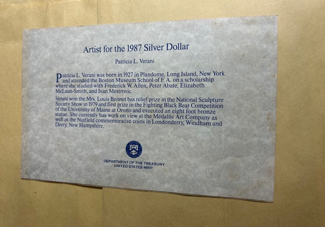 [1987年] アメリカプレステージ プルーフセット 鑑定書付き 本物保証