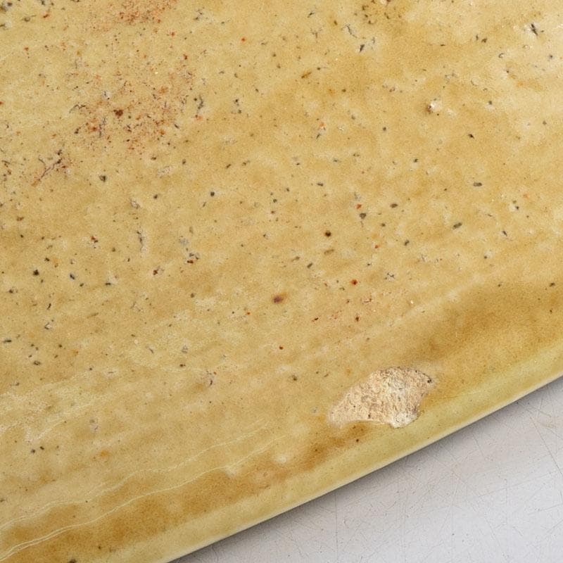 北大路魯山人作　黄瀬戸　大皿　約53cm　黒田陶々庵極め箱　F　R9498H