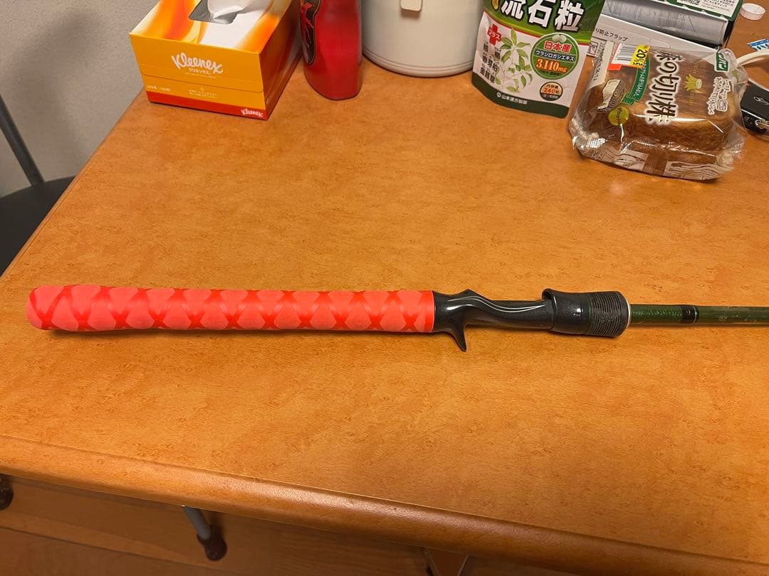 バスロッド グラファイト製 オレンジグリップ