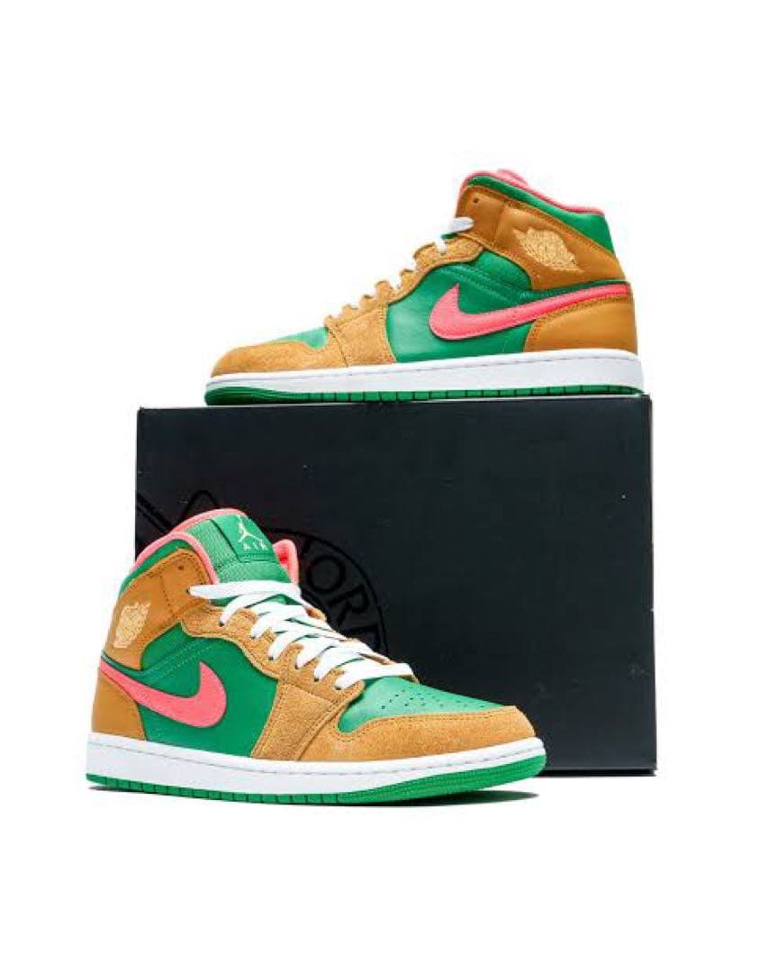 シューズ(男性用) NikeAirJordan1Mid Wheat&Water Melon 28cm