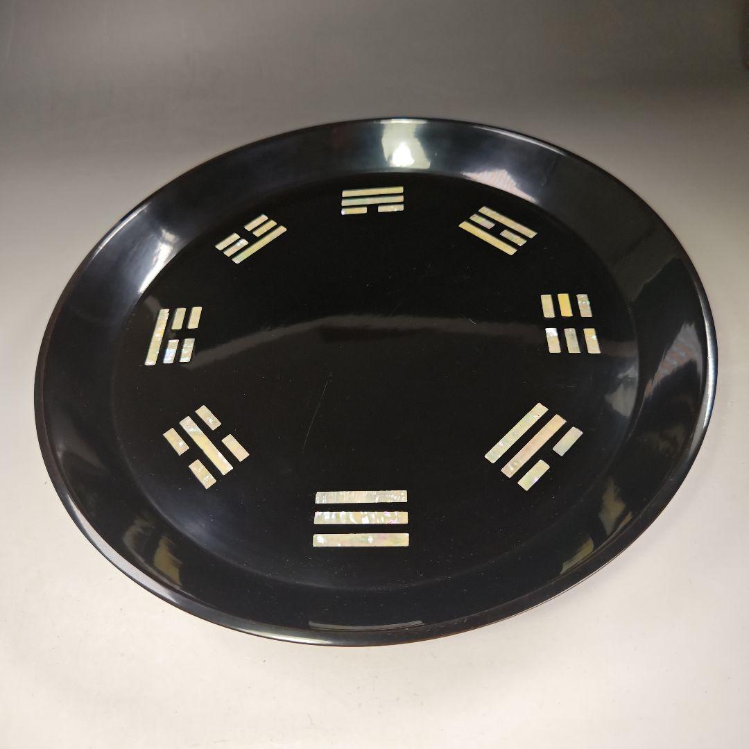 ウ244 盆『塗師　哲山』『螺鈿紋　八掛盆　共箱』茶道具　漆塗