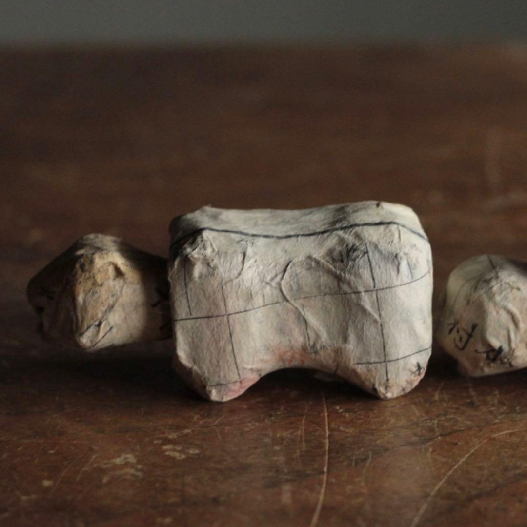 張子 首振り虎 未完成品 3体 郷土人形 古道具 アンティーク オブジェ