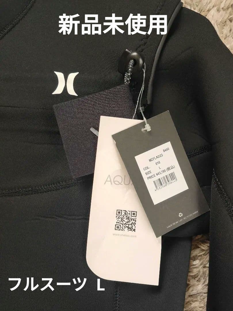 【新品未使用 L】Hurley ブラック フルスーツ 定価43,780円(税込)