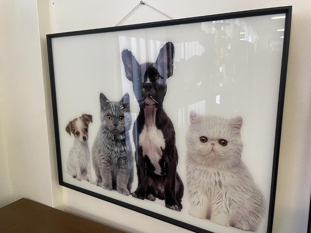 アートパネル　ペット　アニマル　動物　絵画　絵　壁掛け　アート　ガラス　額絵