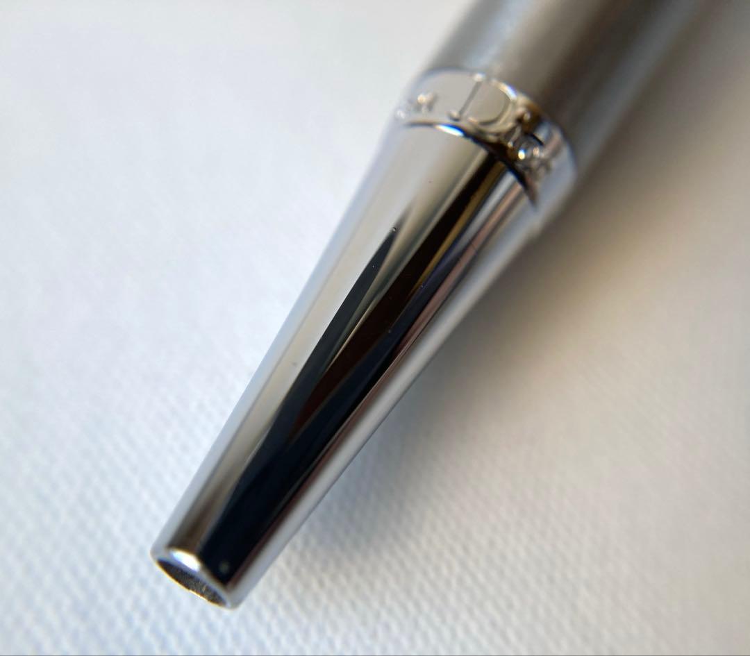 ディオール　ブランドロゴ　CD ブルー　シルバー　ボールペン　メタル　新品替芯付