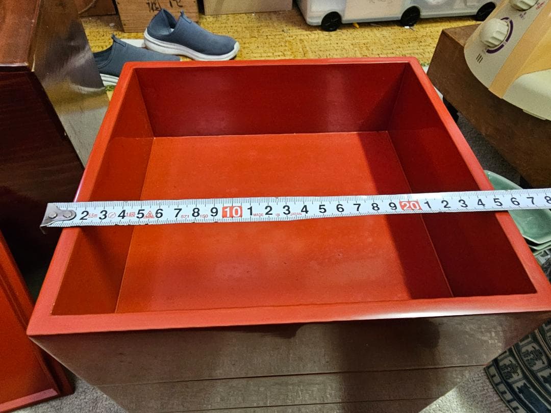 幕末明治の能登輪島塗沈金家紋重箱 蓋2枚付き