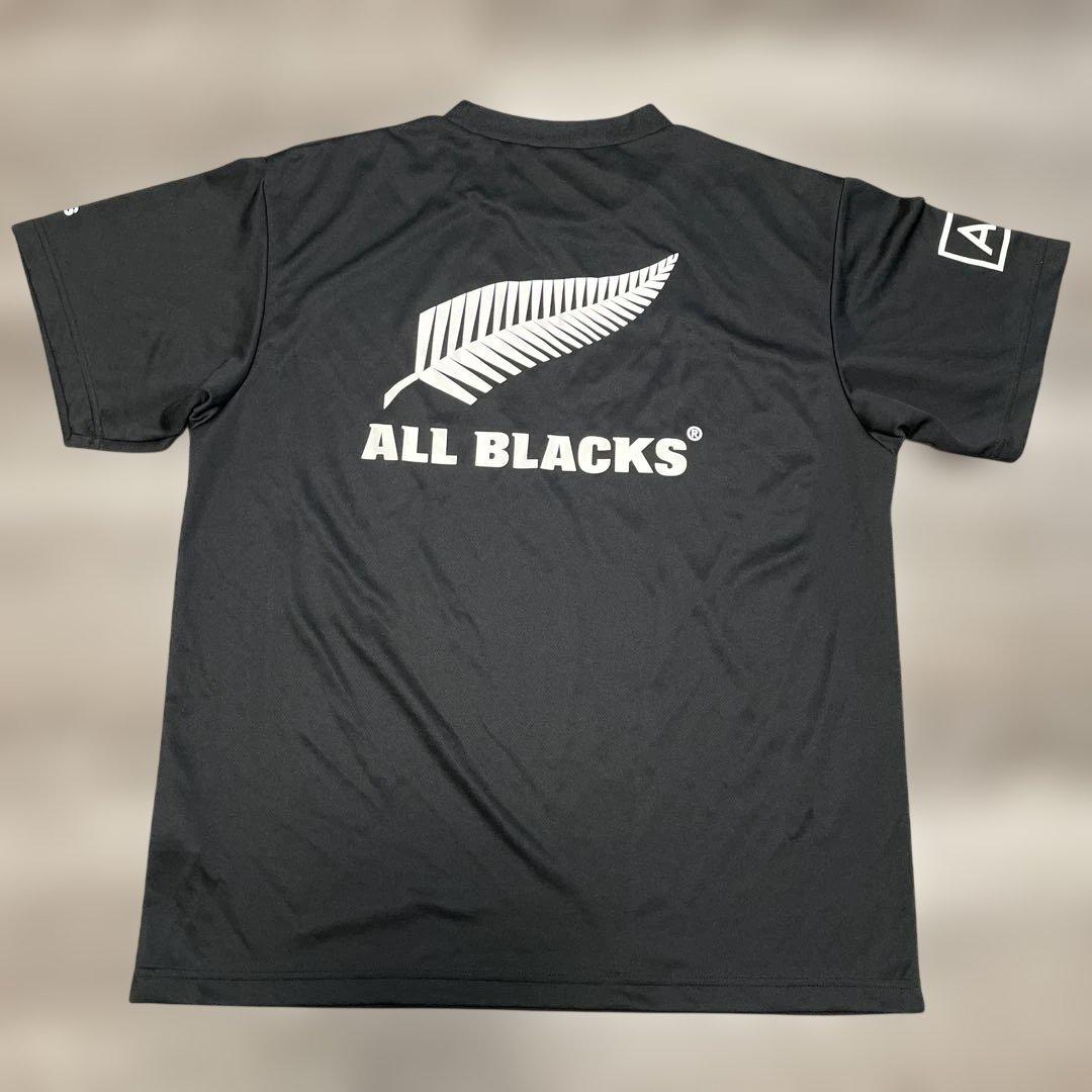 極美品 Adidas ラグビー ALL BLACKS 総黒 DRY Tシャツ