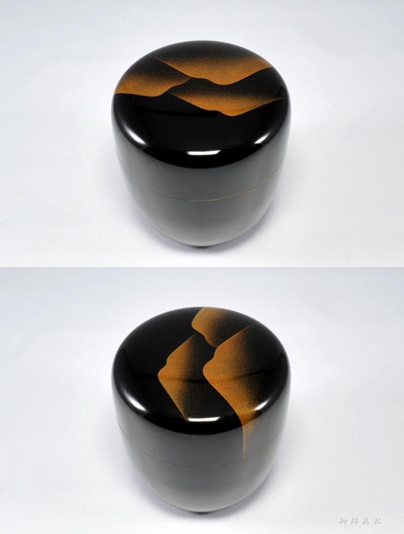 【たかちむ】井筒鳳斉 鷹ヶ峰蒔絵 大棗 立上り雲錦蒔絵 蓋裏光悦垣蒔絵