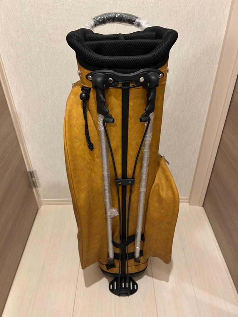 アクセル ブラウン ゴルフキャディバッグ 合成皮革 ヘッドカバー付き