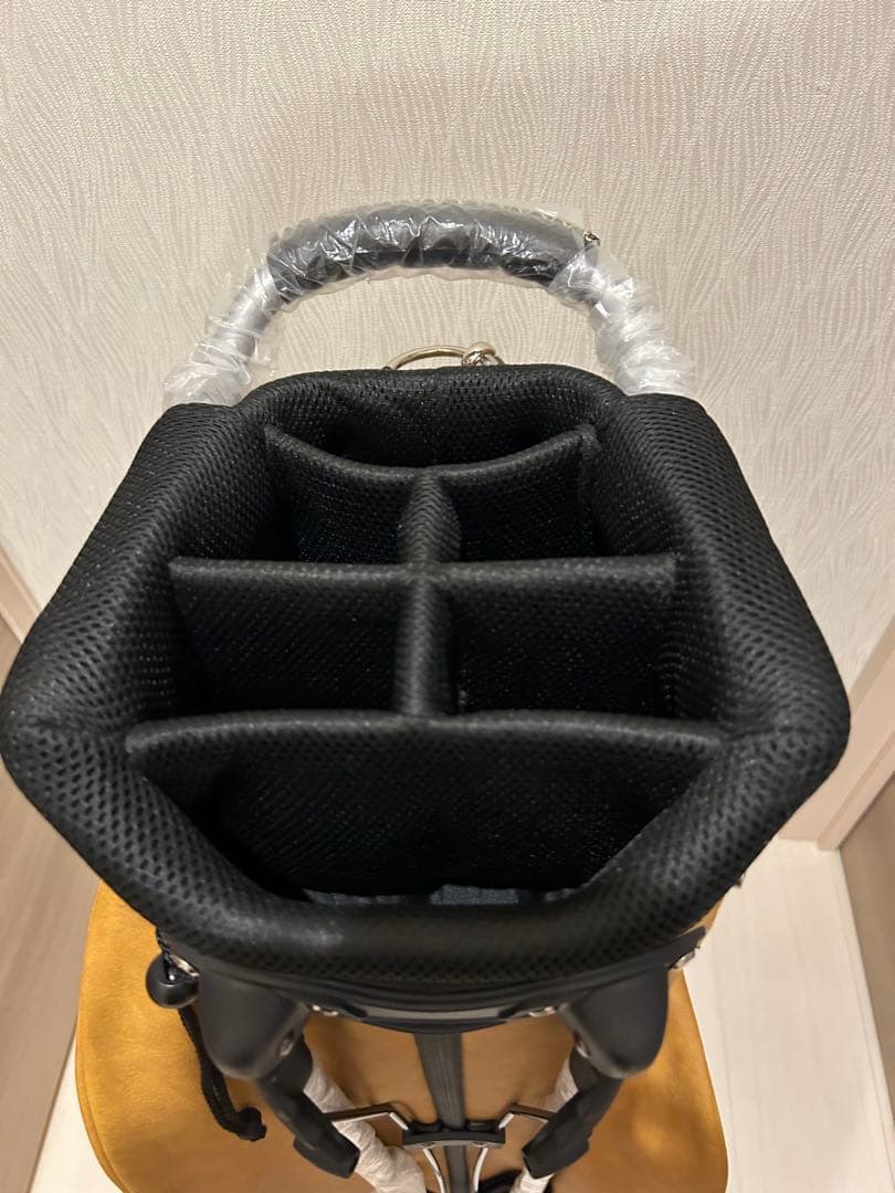 アクセル ブラウン ゴルフキャディバッグ 合成皮革 ヘッドカバー付き
