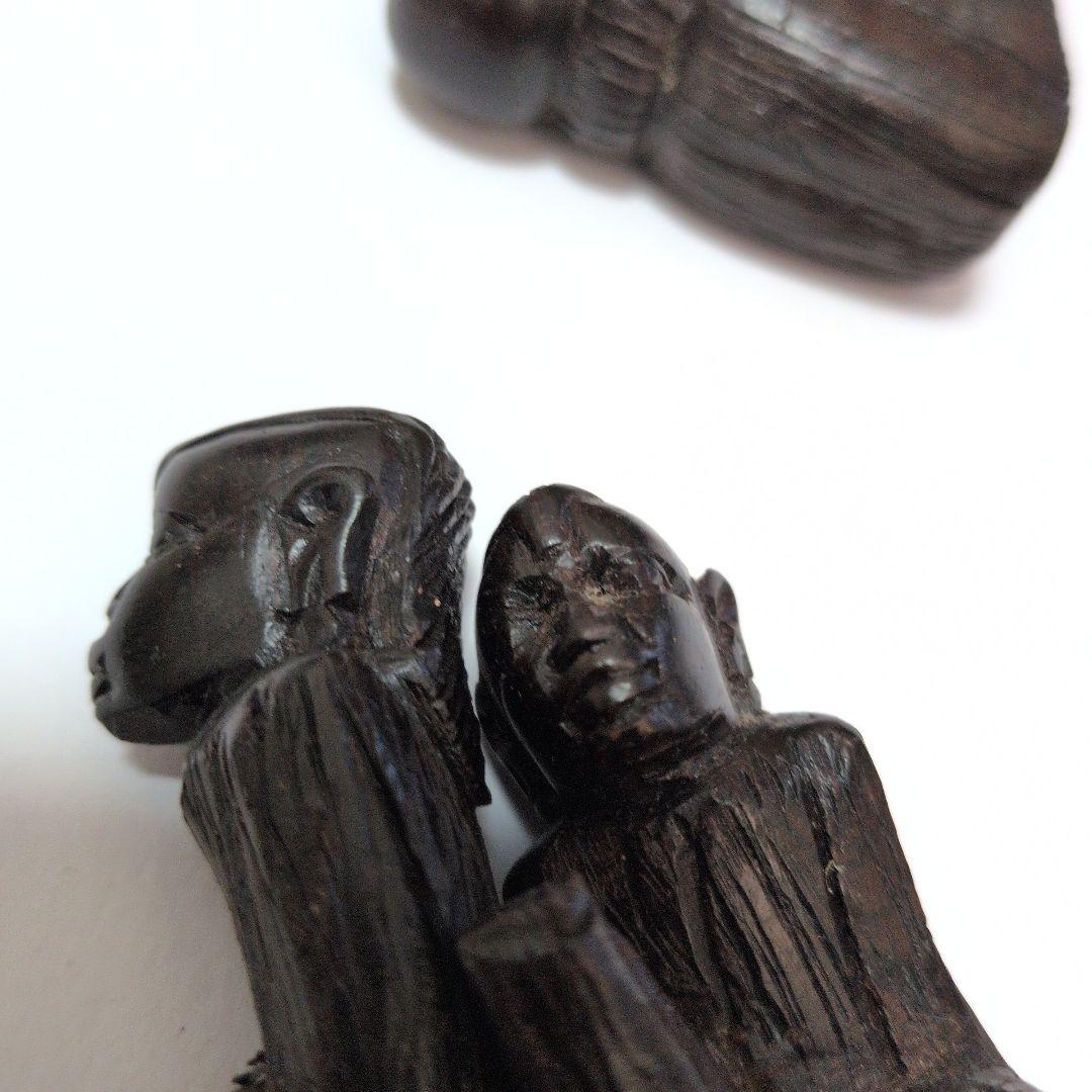 木製彫刻人形 6体セット　木製　置物　アンティーク