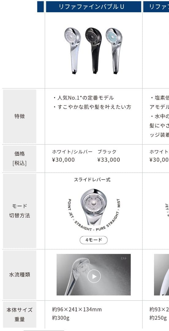 ReFa FINE BUBBLE U リファ ファインバブル U シャワー