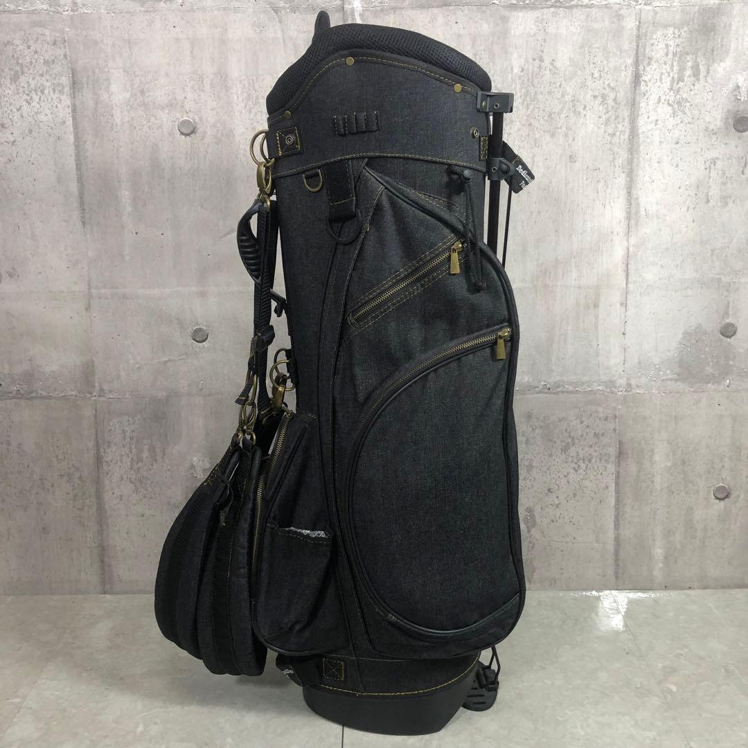 19golf　キャディバッグ　メンズゴルフ　デニム生地　スタンド式　4点固定