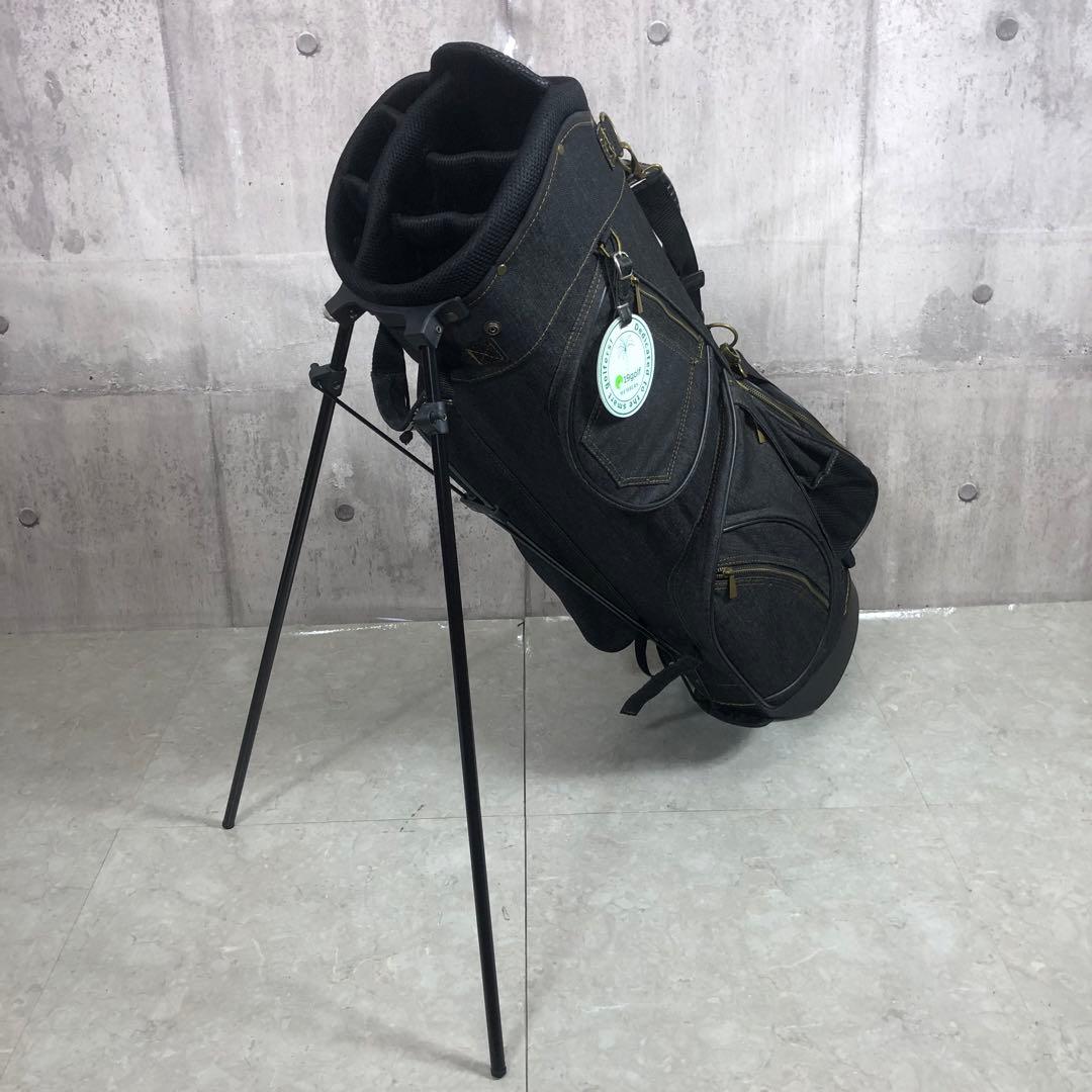 19golf　キャディバッグ　メンズゴルフ　デニム生地　スタンド式　4点固定