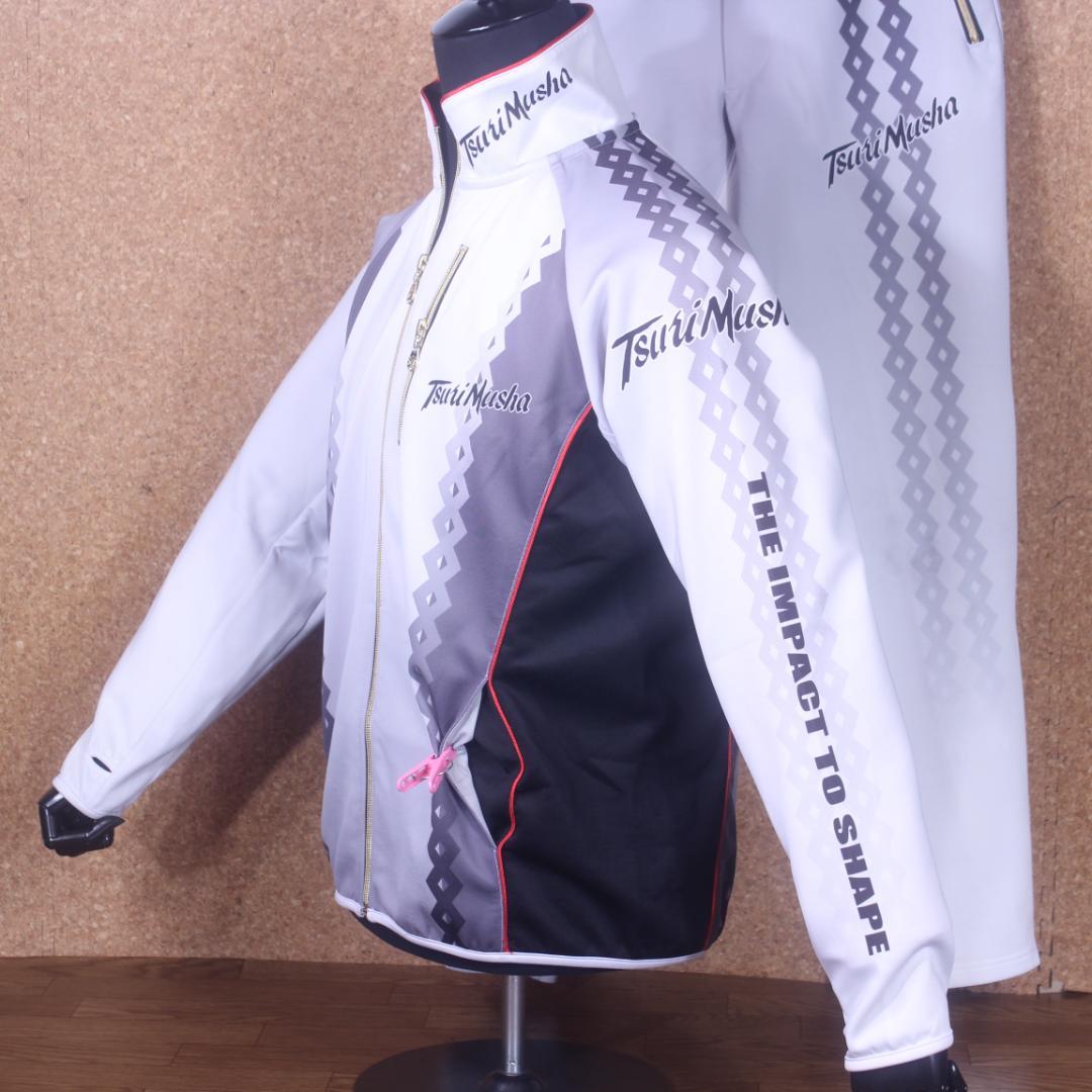 釣武者 W・eye ライトプレーンスーツ L ホワイト 上下