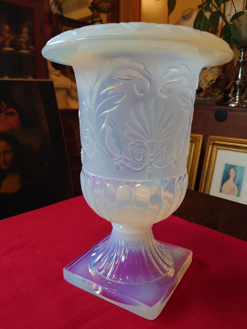 オパールセント クリスタルフラワーベース(共箱付き)