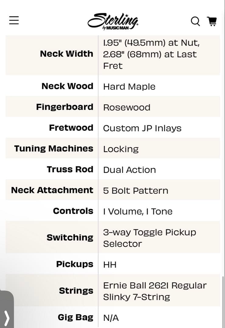 ギター sterling jp70