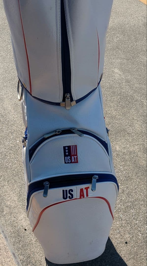 美品　USA キャディバッグ ホワイト/ブルー/レッド