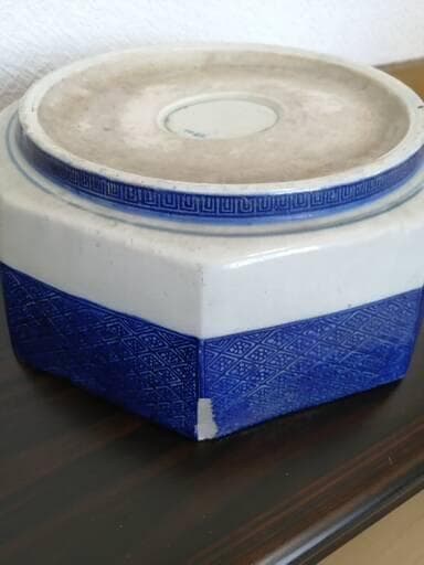 ⑰古伊万里染付八角の鉢　鹿とコウモリの図　美品