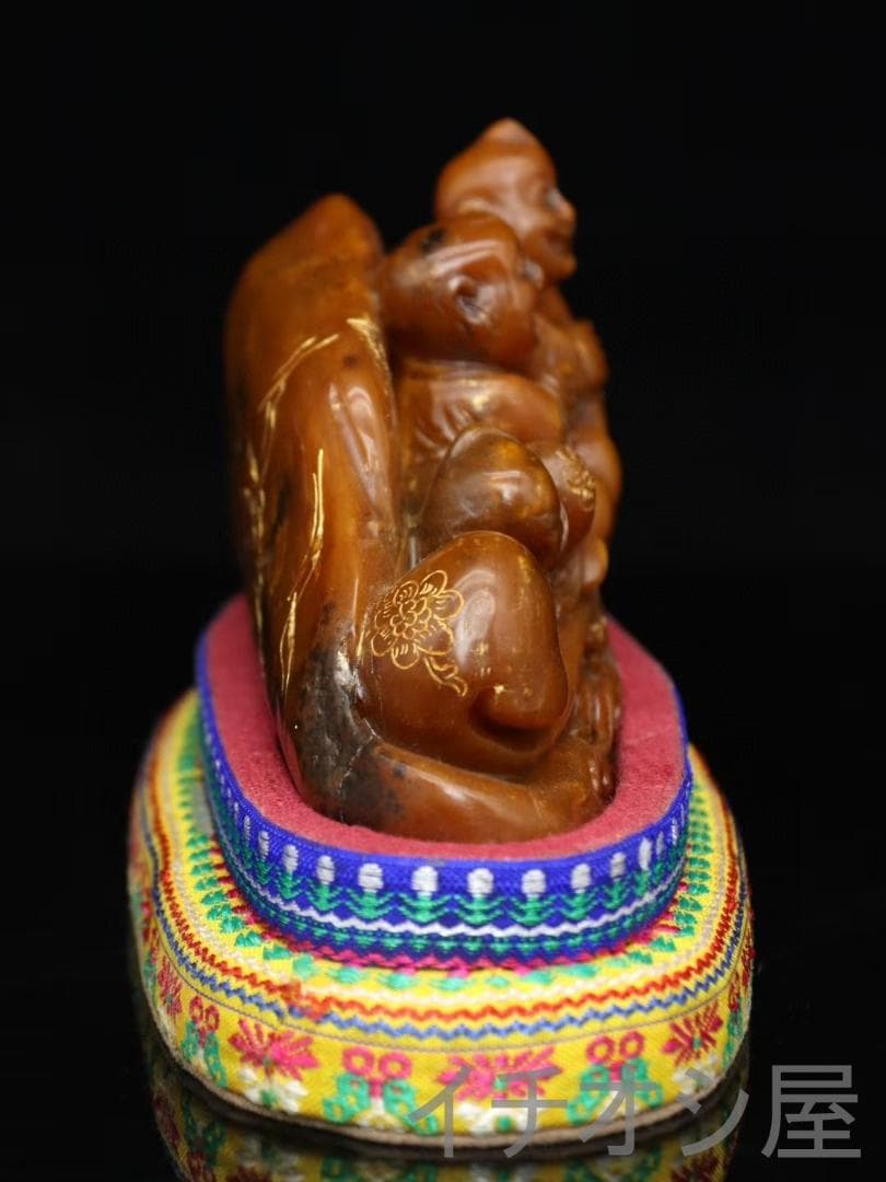 旧蔵珍品 石如刻 丁亥年銘 田黄石彫刻 人物印章材 蘿蔔紋 書道 篆刻 文房置物