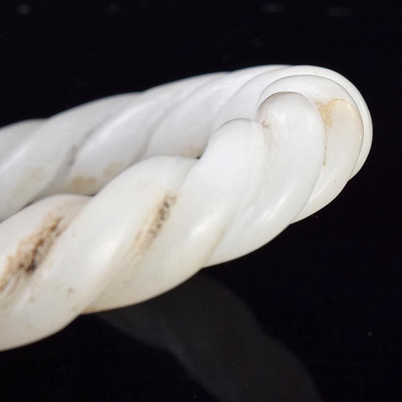 中国　玉石白玉彫刻　玉器　環　装飾品　C　8796E