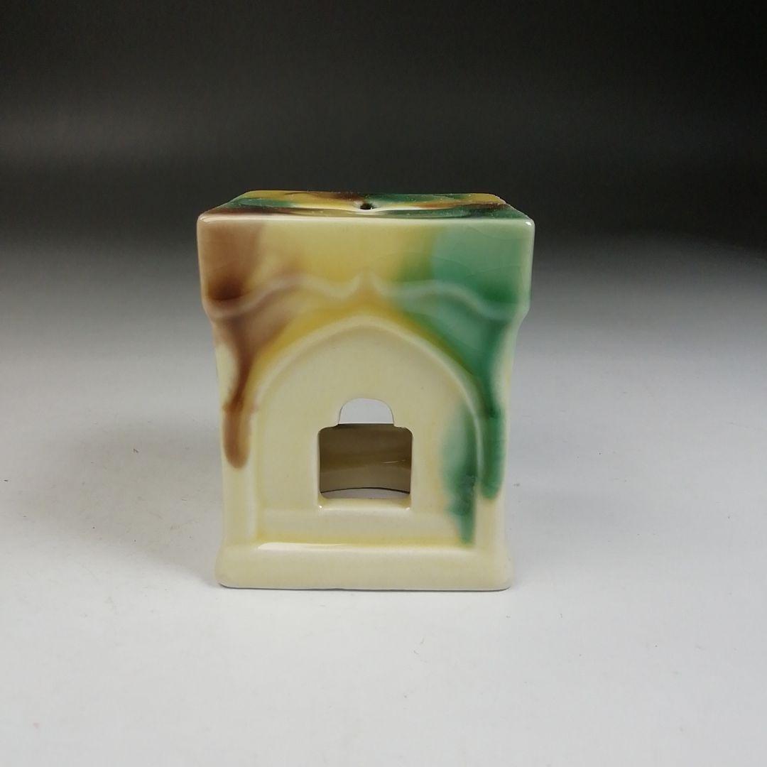 Ｗ１０２　蓋置　『長崎三彩』『天主堂　江口秀山 作』　共箱　茶道具