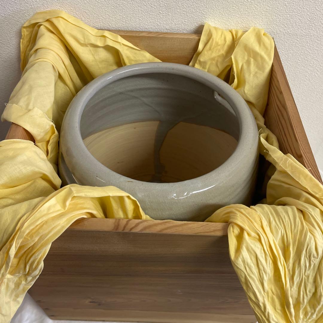 萩焼　泉流山　吉賀大雅　手焙　松林桂月　絵付　長期保管品