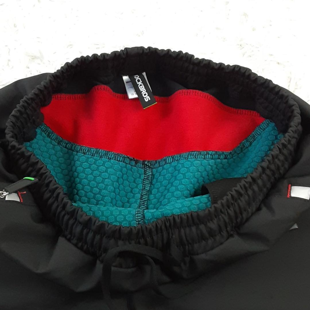 美品◎ROCKBROS ロックブロス サイクルジャージセットアップ 黒 防風防寒