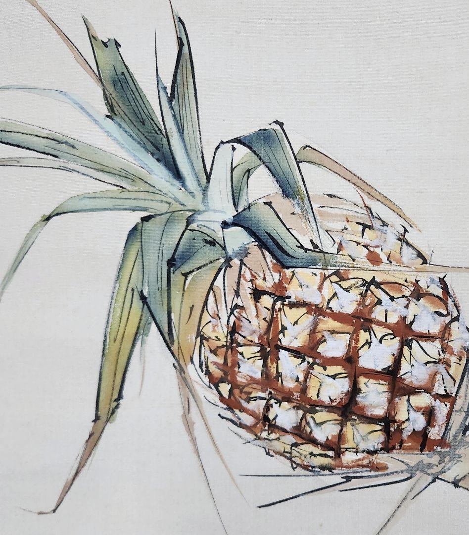 【パイナップル図】佐野五風 2709 果物静物 掛け軸 肉筆