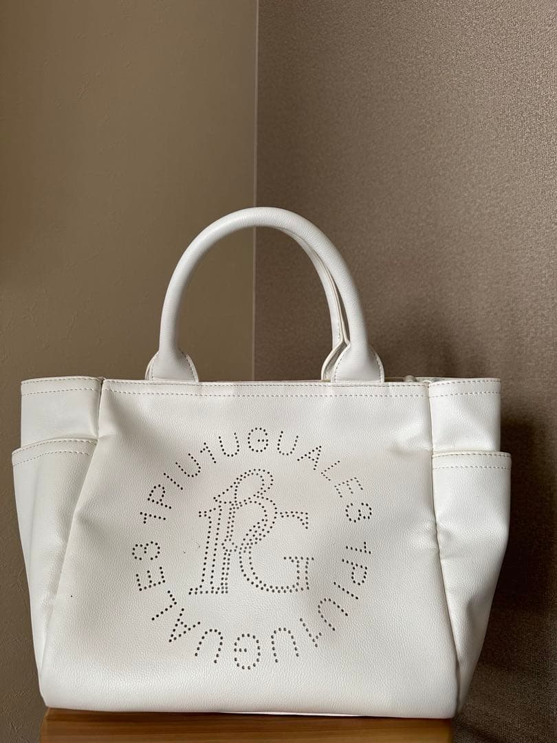 1piu1uguale3GOLF ホワイト ロゴ入り バッグ