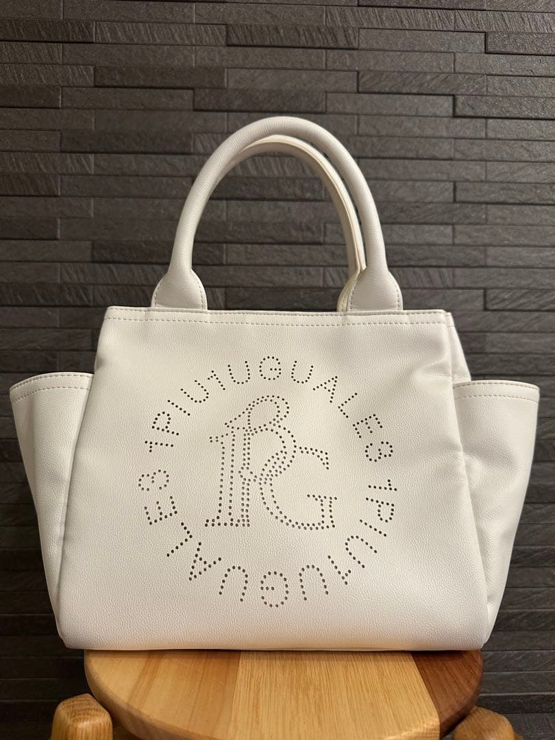 1piu1uguale3GOLF ホワイト ロゴ入り バッグ