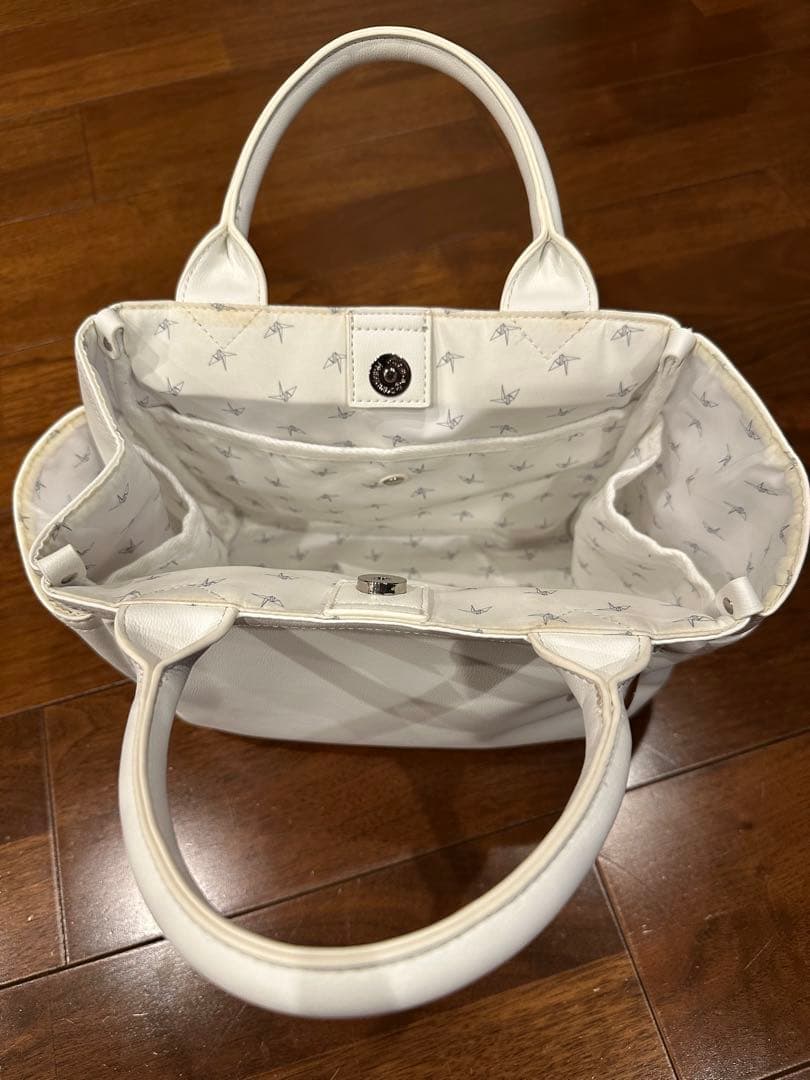 1piu1uguale3GOLF ホワイト ロゴ入り バッグ