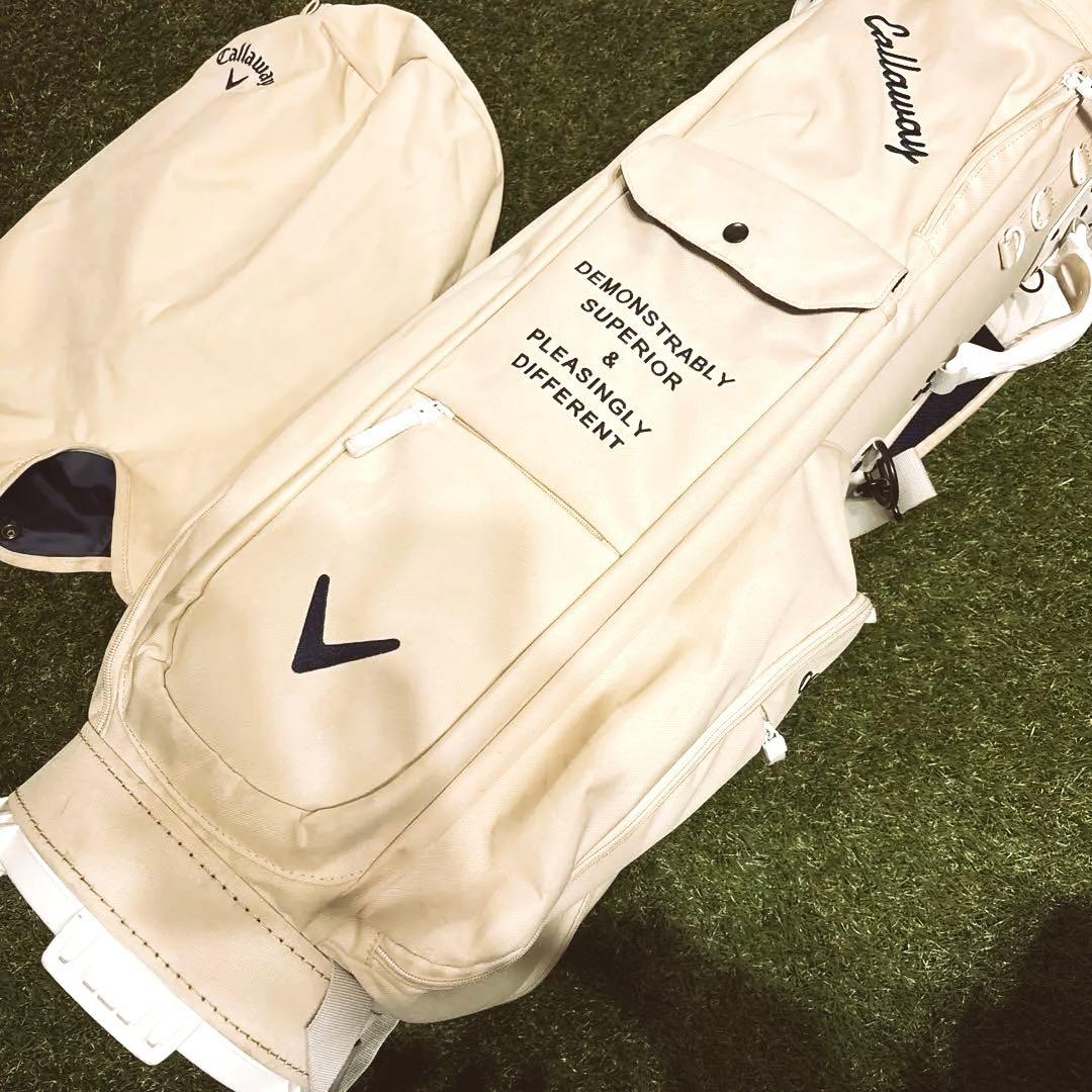 Callaway ゴルフバッグ ベージュ カバー付き　帆布　レディース　メンズ