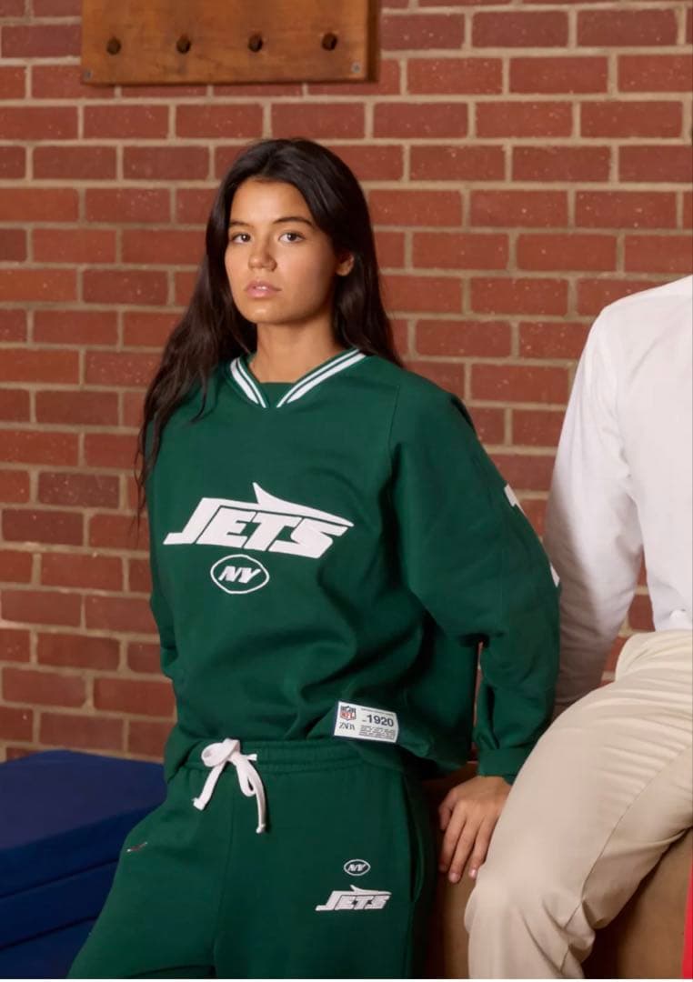 極美品NFL JETS×ZARA(ザラ)コラボスウェット上下セットアップ
