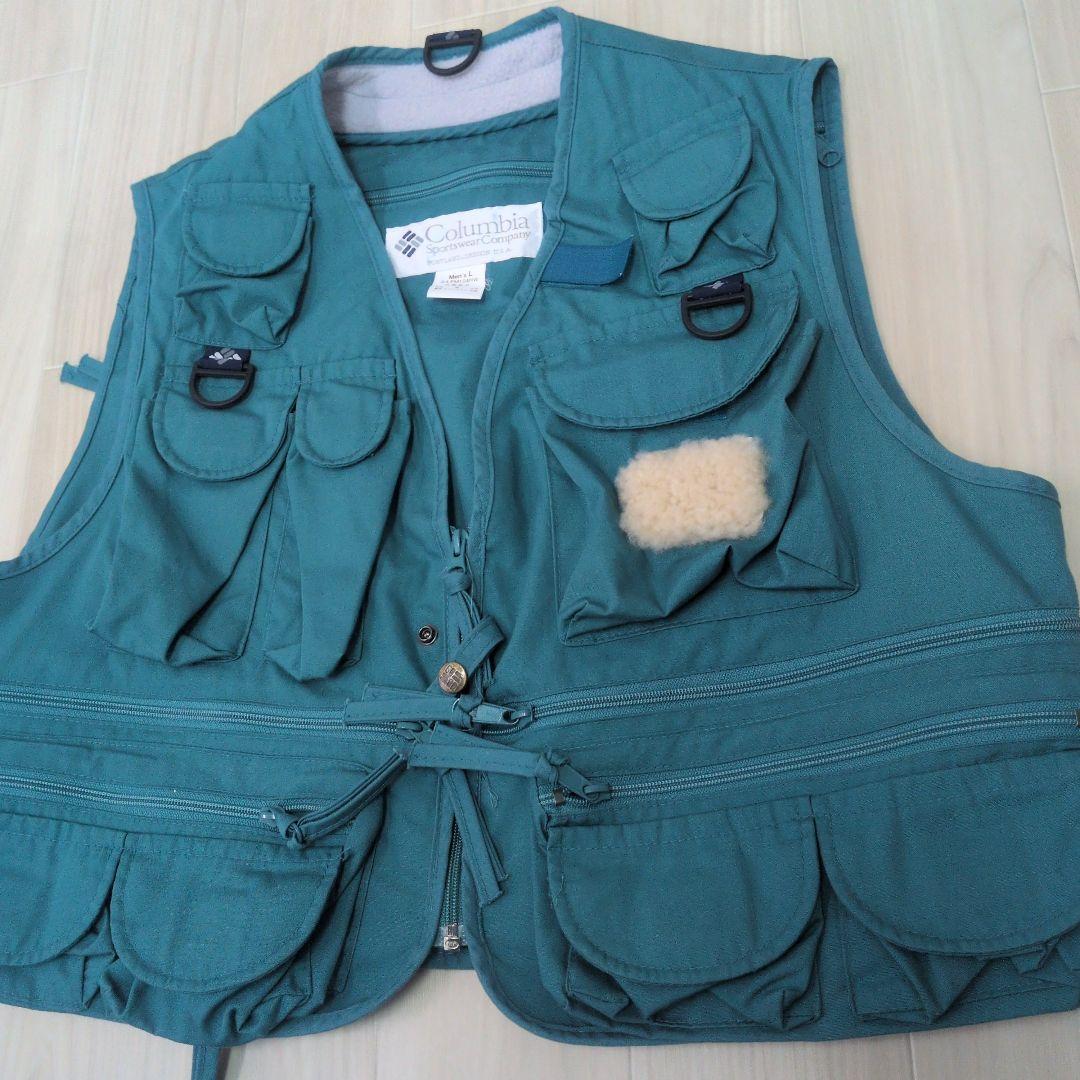 希少　Columbia フィッシングベスト L グリーン