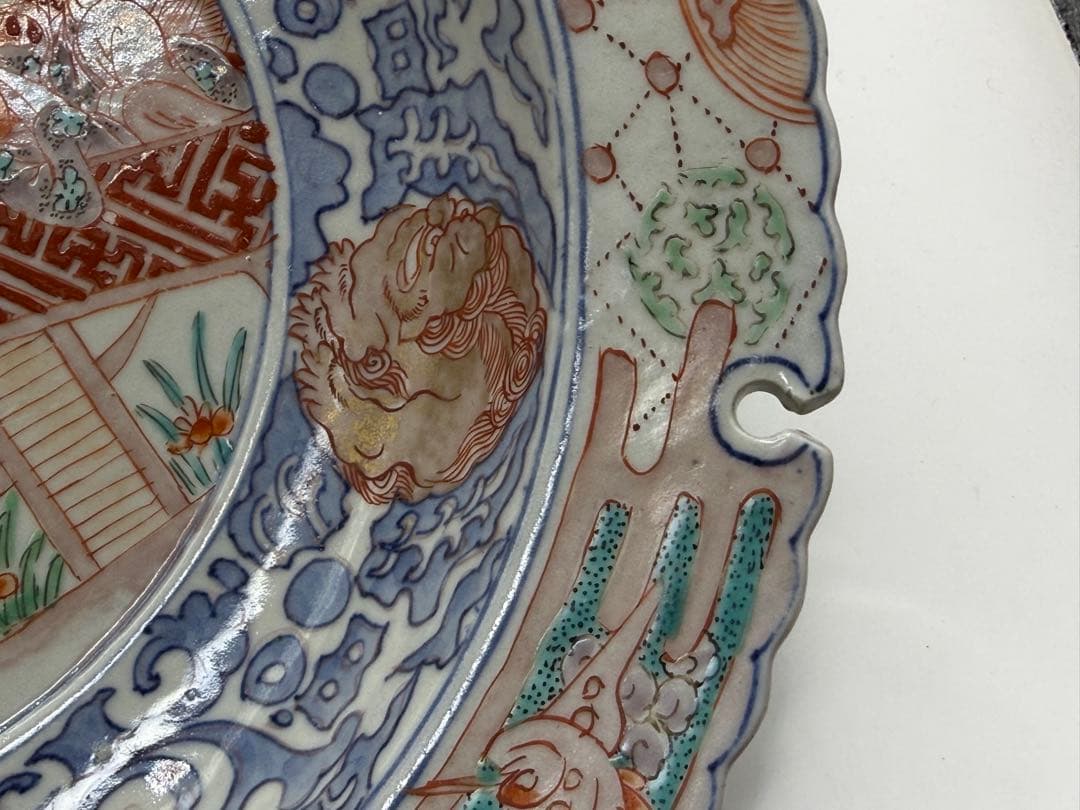 江戸　伊万里　錦絵　花口大鉢　アンティーク　送料込み260120