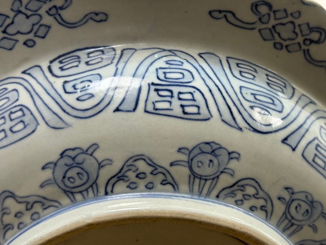 江戸　伊万里　錦絵　花口大鉢　アンティーク　送料込み260120