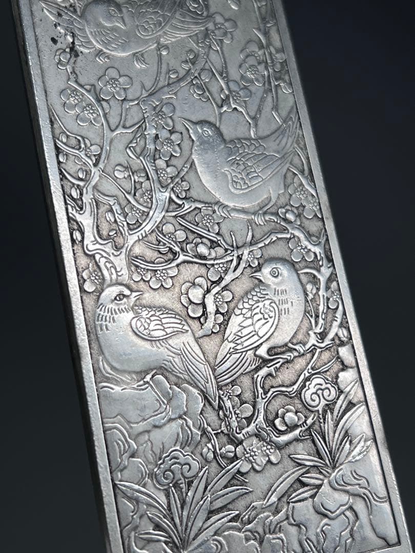 中国美術　4枚セット　文鎮　金属工芸　浮彫　刻印あり　厚重　コレクション